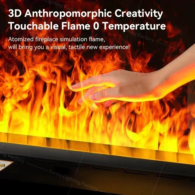 Smart 3D Atomized Fireplace LED Steam Flame Remote Control APP Simulated Water Vapor Fireplace Living Room TV Wall Home Decor