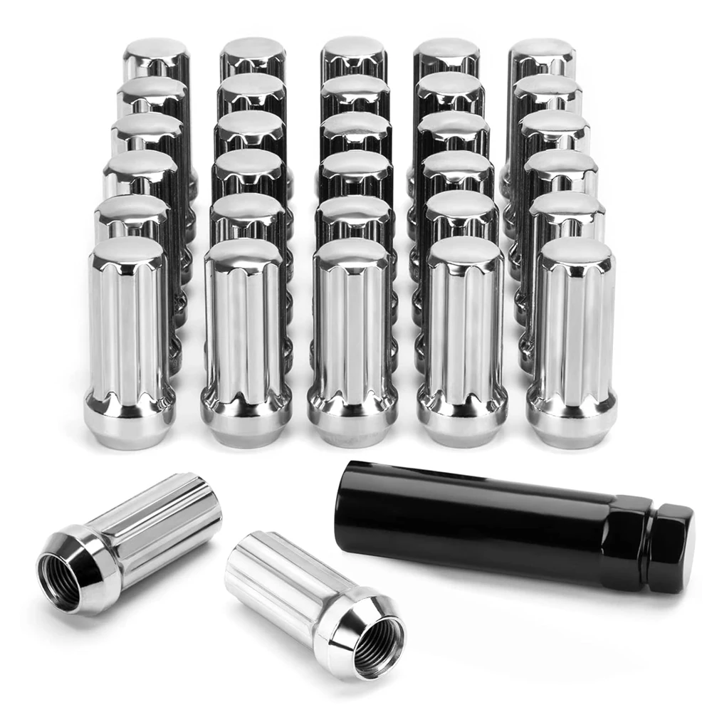 9/16x18 Wheel Lug Nuts, 32x Chrome 9/16x18 Lug Nut,Conical/Cone Bulge ...