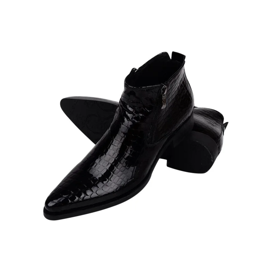 Large Size EUR46 Serpentine Blue Black Mens Ankle Boots Wedding Shoes Genuine Leather Shoes Man Dress