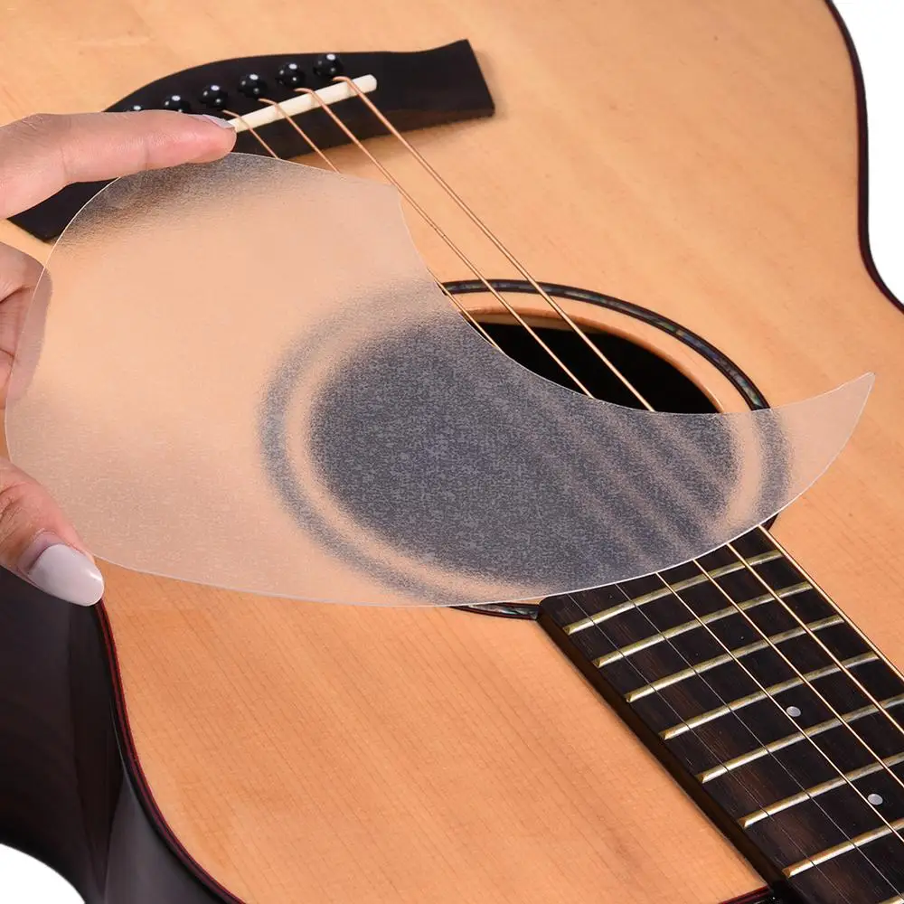 Description Picture 3 of itemnew Transparent Acoustic Guitar Pickguard Droplets Shell Self-adhesive Pick Guard PVC Protects Your Classical Guitar Surface