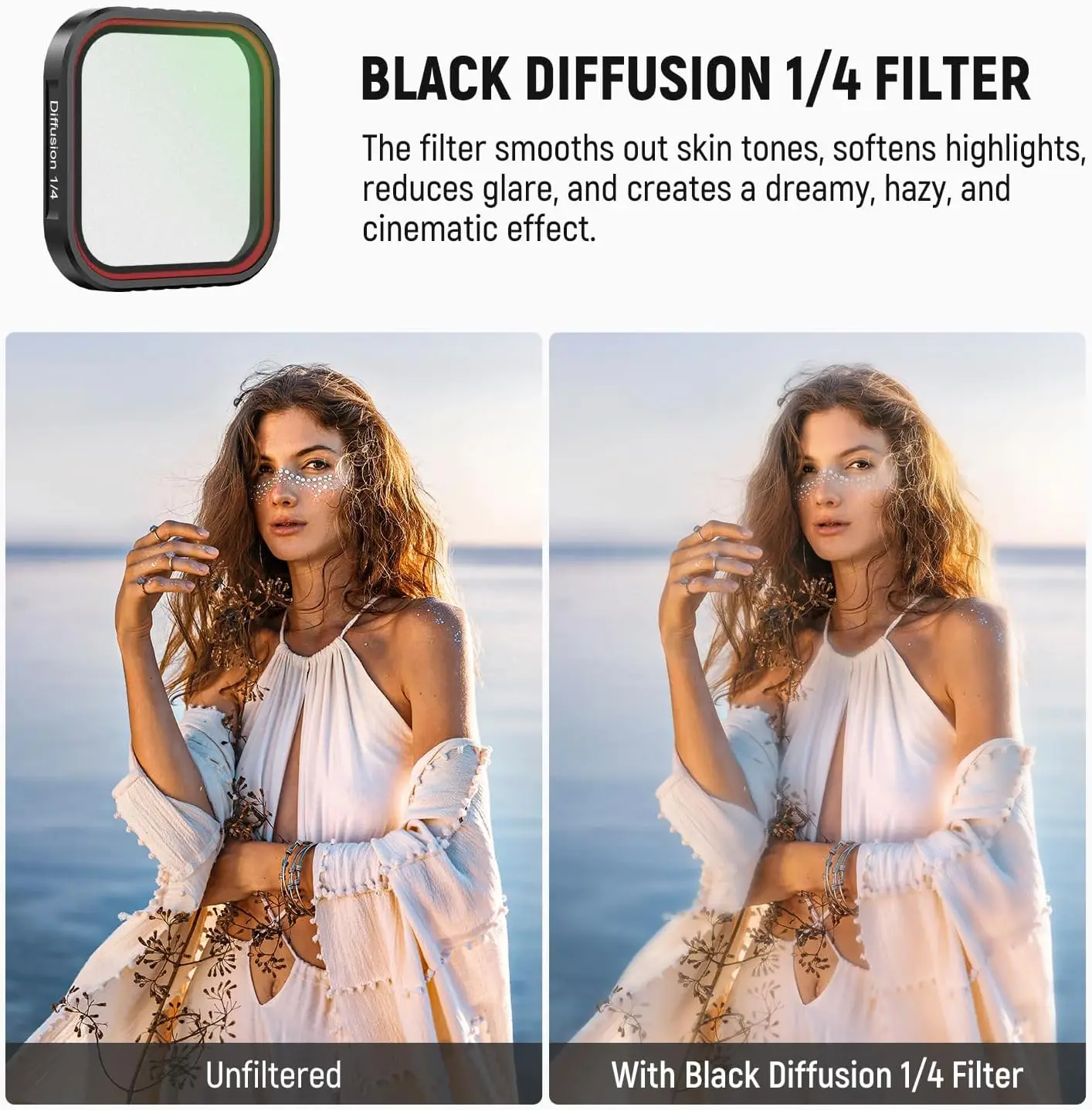 Kit 4 Filtres Insta360 Ace Pro & Ace Pro 2 : CPL, UV, ND16, Diffusion Noire