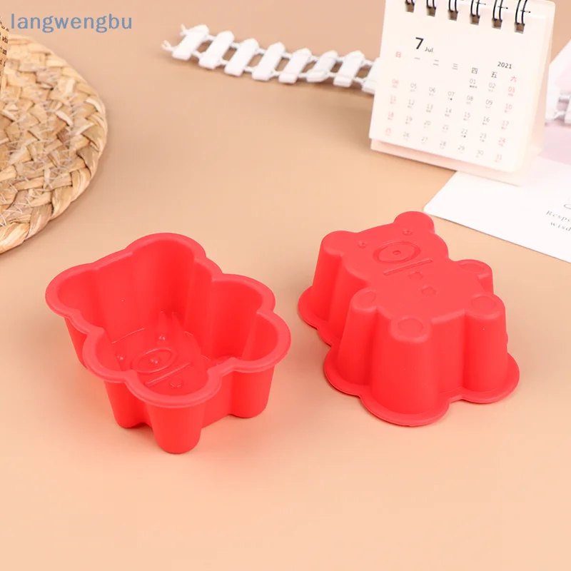 5PCS 7cm creative silicone bear muffin cup cake cup DIY baking mold color random