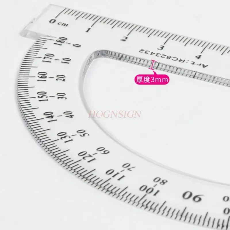 1pcs 반원형 자, 각도기, 다기능 자, 드로잉 자, 원형 아크 그리기, 이중 각도 측정
