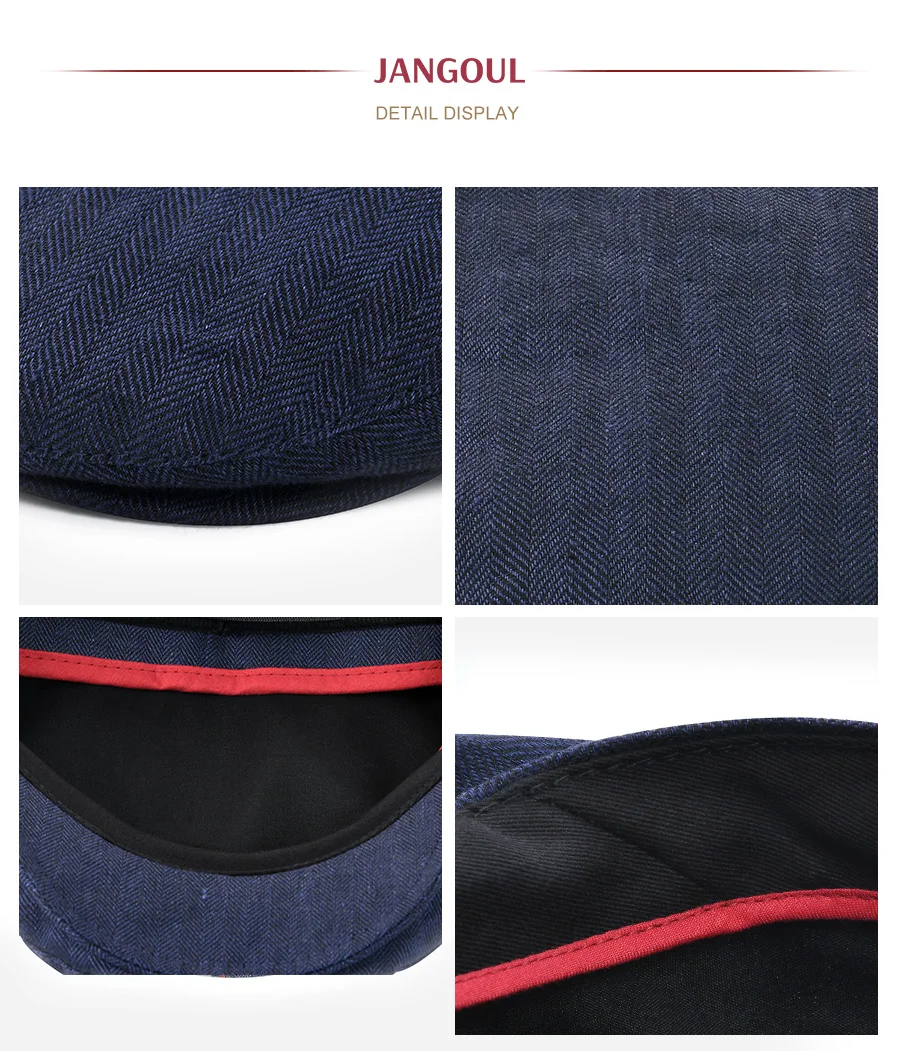 Jangoul Herren Newsboy Cap Duckbill Hat Lässige Baskenmütze Flache Ivy Hats Retro Gatsby Driving Cabbie Cap Frühling Sommer Herbst – Detail 8
