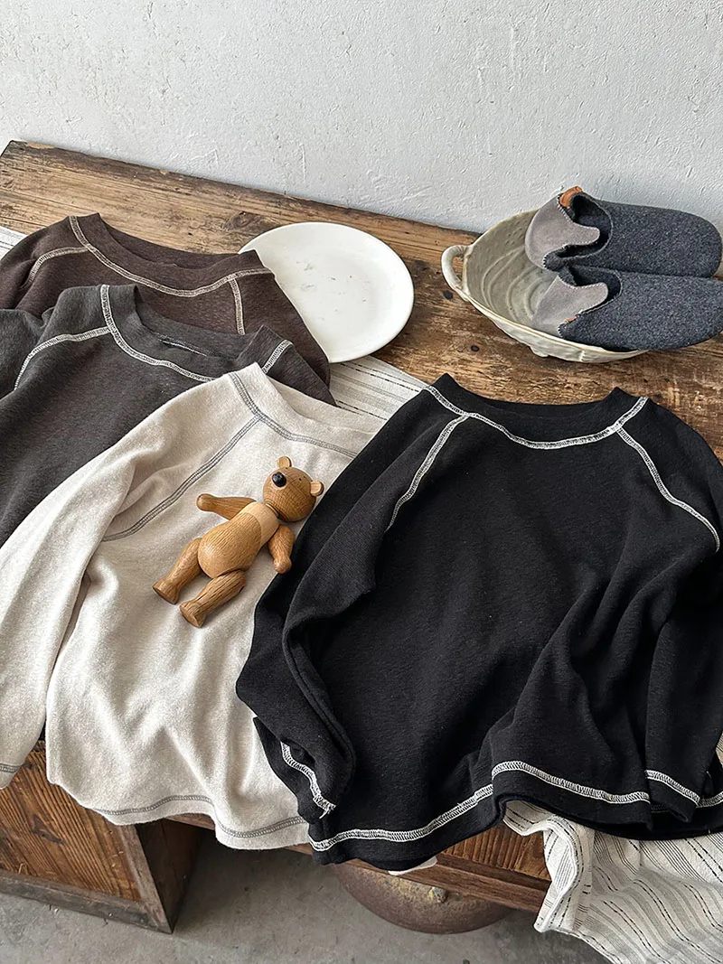 Autumn Kids Color Block Loose Fit Undershirts