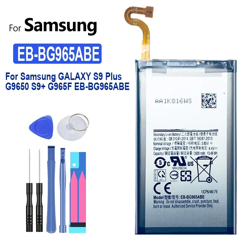 

Мобильный телефон Аккумулятор для Samsung Galaxy S9 Plus, EB-BG965ABE, 3500 мАч, SM-G965F, G965F, DS, G965U, G965W, G9650, S9 + батареи