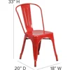 Commercial Grade Red Metal Stackable Chair Indoor Outdoor Lightweight Durable Heavy Duty Steel Frame No Assembly Required 4