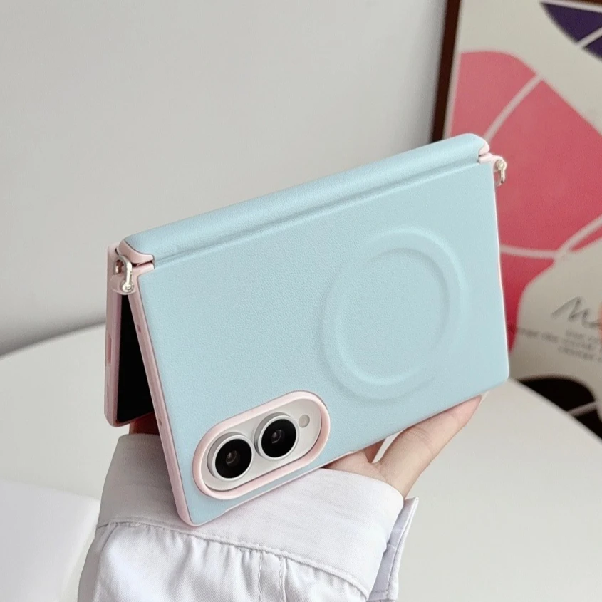 Magnetic Phone Case with Dopamine Color and Hinge Protection - Shockproof Hard Cover