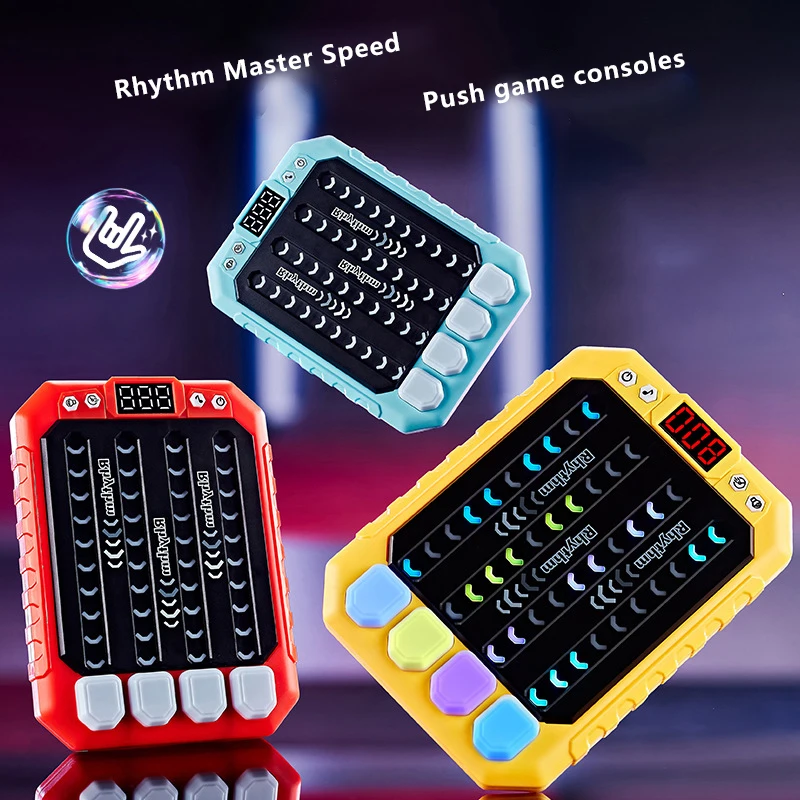 1 Piece Montessori Travel Toy Electronic Music Rhythm Puzzle Game Machine Light Up Educationa Sensory Fast Push Table Game