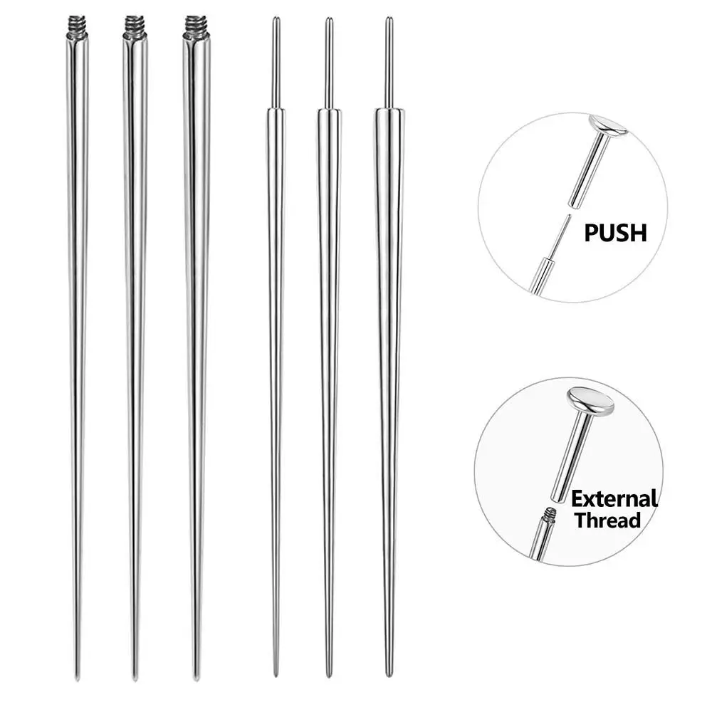 

Titanium Alloy Puncture Connecting Pin Nose Stud Navel Stud Body Piercing Tool Catheter Gauge Ear Stud Dermal Piercing Tool