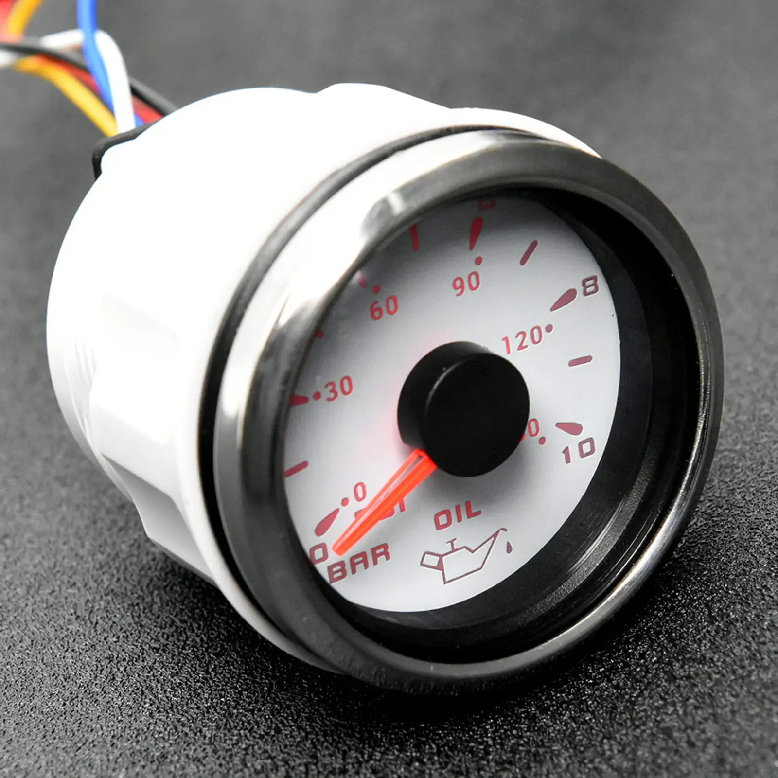 7 Color Light 52MM Pointer Oil Press Meter 0~10 Bar 0~150 PSI Oil Pressure Gauge