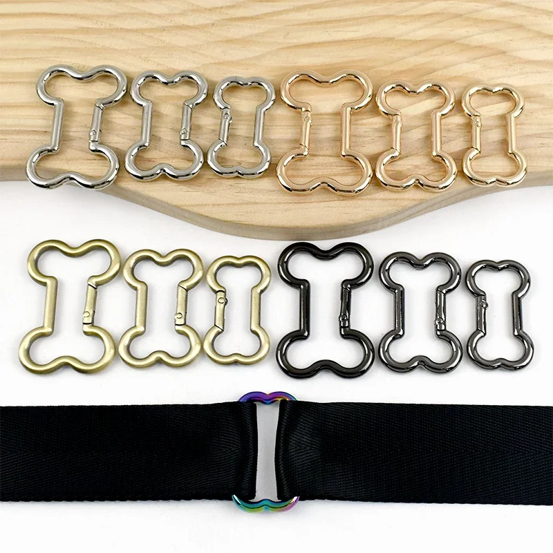 2/5Pcs 20-38mm 뼈 Carabiner 반지 금속 가방 버클 개 목걸이 스프링 후크 열쇠 고리 벨트 버클 웨빙 스트랩 커넥터 링