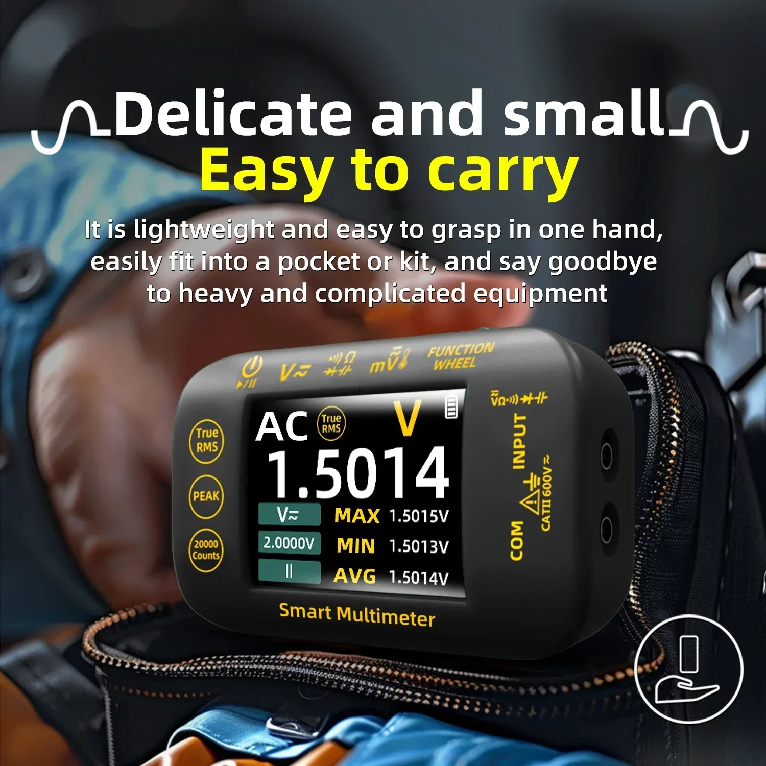 Intelligent Digital Multimeter 20000 Counts Voltage Real-Time Waveform Recording Temperature Test Lithium Battery Voltmeter