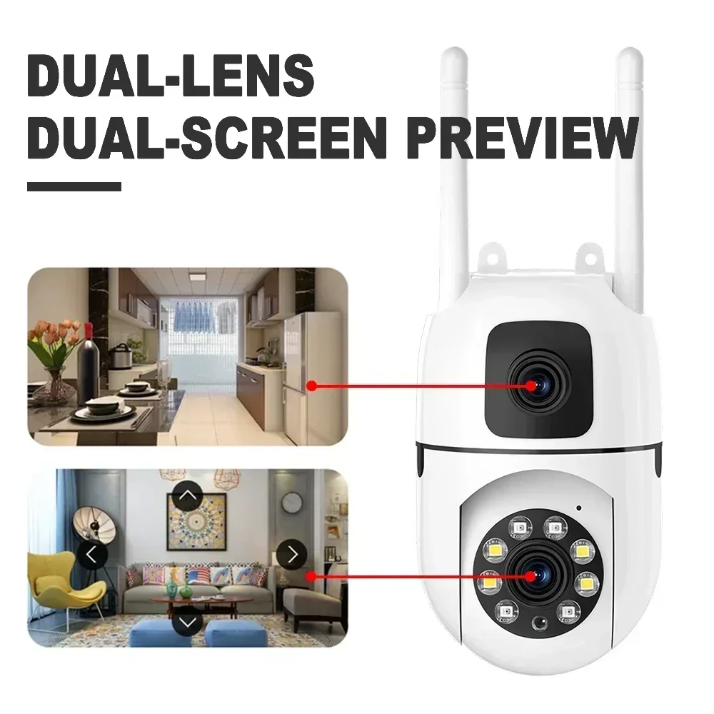 PEGATAH 8MP HD WiFi Video PTZ Cam Outdoor Dual Lens Dual Screen Auto Tracking Color Night Vision IP Security CCTV Surveillance
