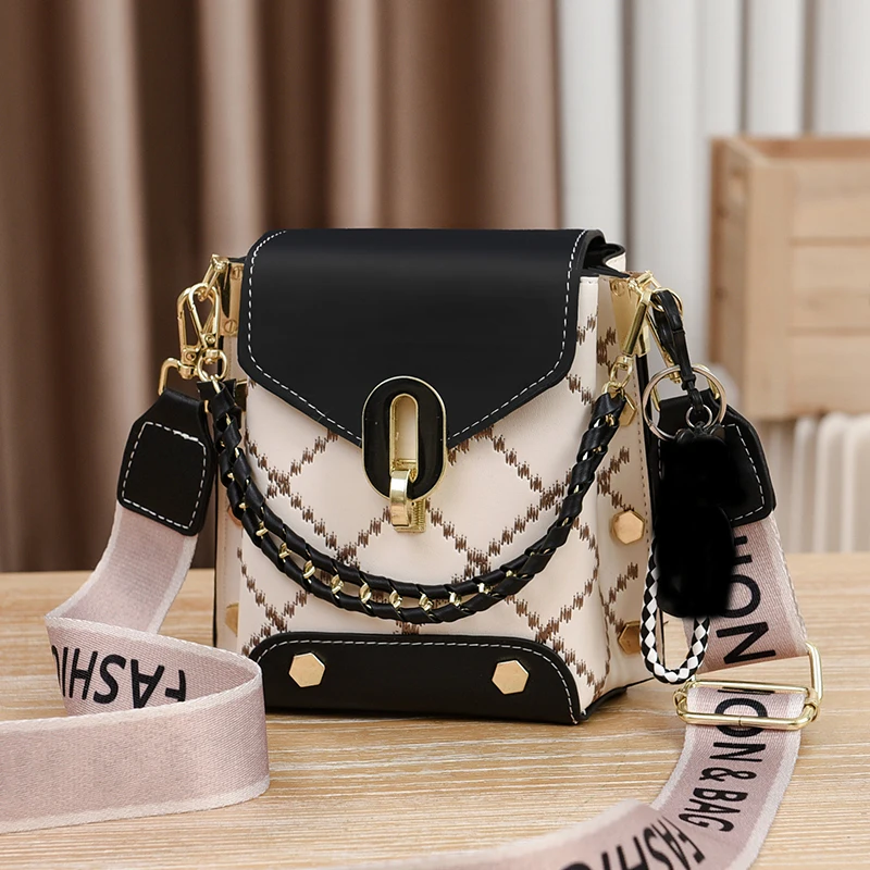 thumbnail image 1 of Bolso de mujer tendencia 2023 pequeño bolso cruzado con estampado de cuero PU monedero de moda bolso de mano bolso de hombro para teléfono femenino, 1 of 5