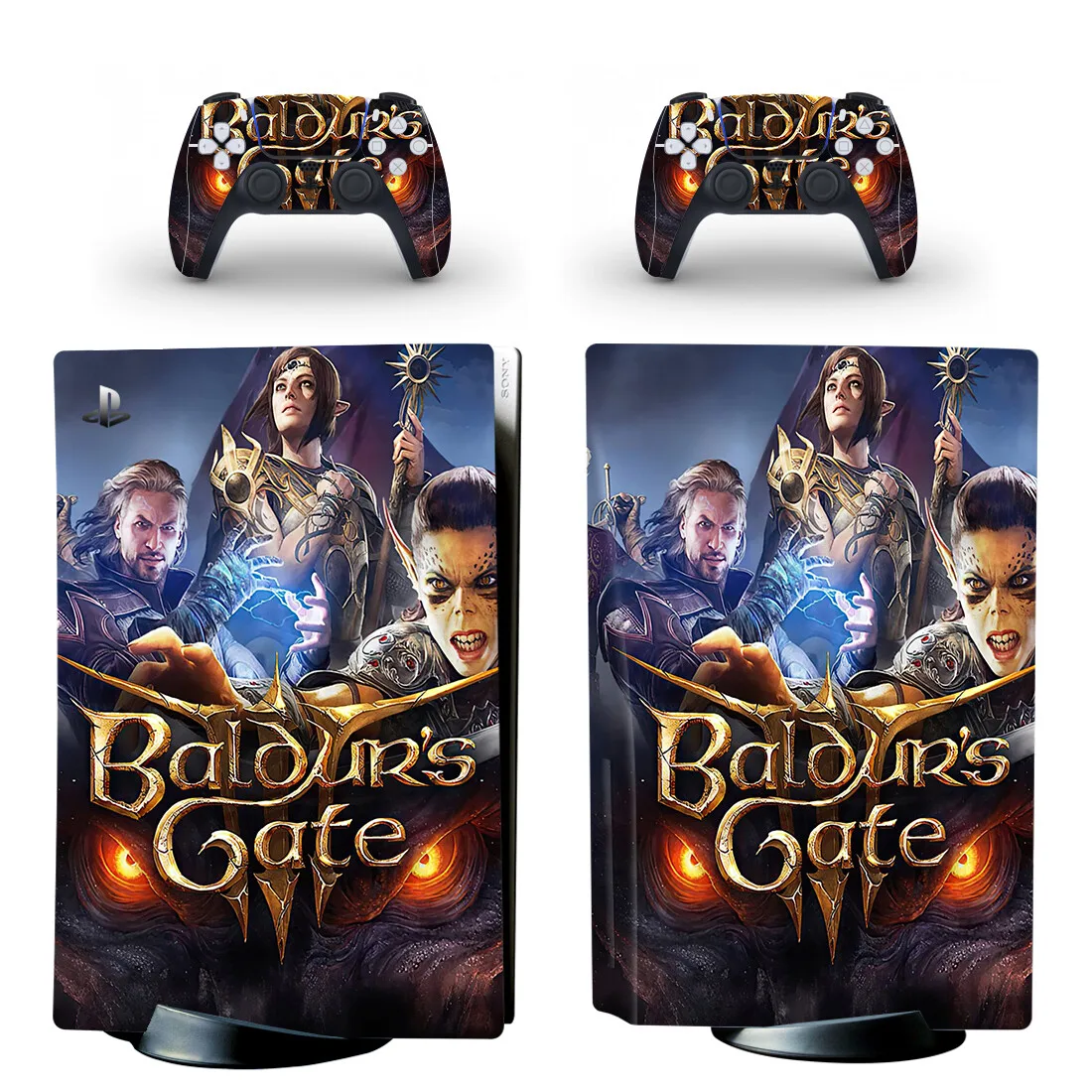 Baldur'S Gate 3 Ps5 Disc Skin Sticker Decalcomania Cover Per Console E 2 Controller Ps5 Disk Skin Sticker Vinyl