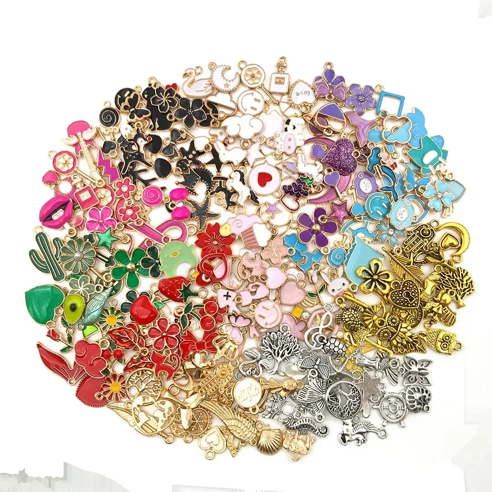 DIY Jewelry Bracelet Mix Tibetan Alloy KC Charm for Jewelry Making Earrings Necklace Pendant