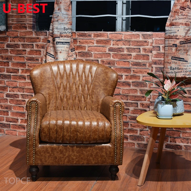 U-Best Retro Vintage Industrial Divano American Vintage Style Tessuto Tiger Chair Office Puffo Poltrona Per Salott