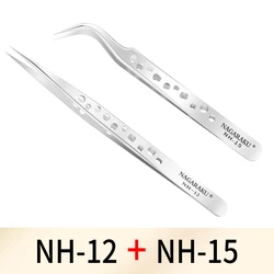 Premium Stainless Steel Eyelash Tweezers & Makeup Eyelashes Set (NH-12 NH-15)