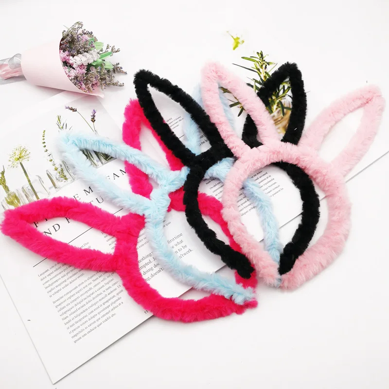 

Cute Plush Rabbit Ear Hair Hoop Bunny Ears Headband Theme Party Stage Performance Headdress Christmas Easter Cosplay Costum