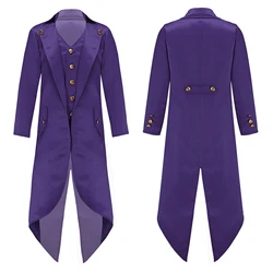 Kids Boys Girls Renaissance Steampunk Tailcoat Halloween Costumes Children Medieval Pirate Vampire Victorian Jacket Frock Coat