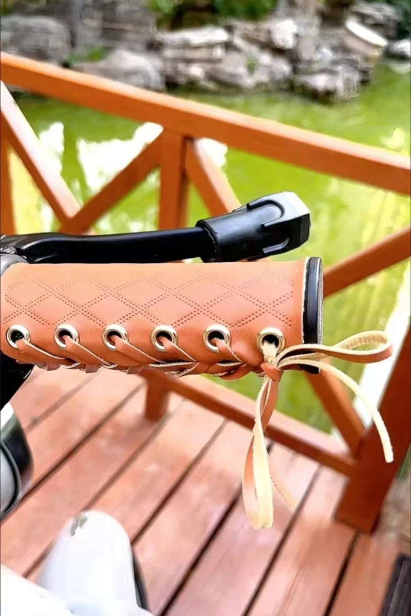 

Electric Handlebar Cover Anti-slip Leather Bicycle Retro Handlebar Cover Motorcycle Modified Universal Handlebar Cover
