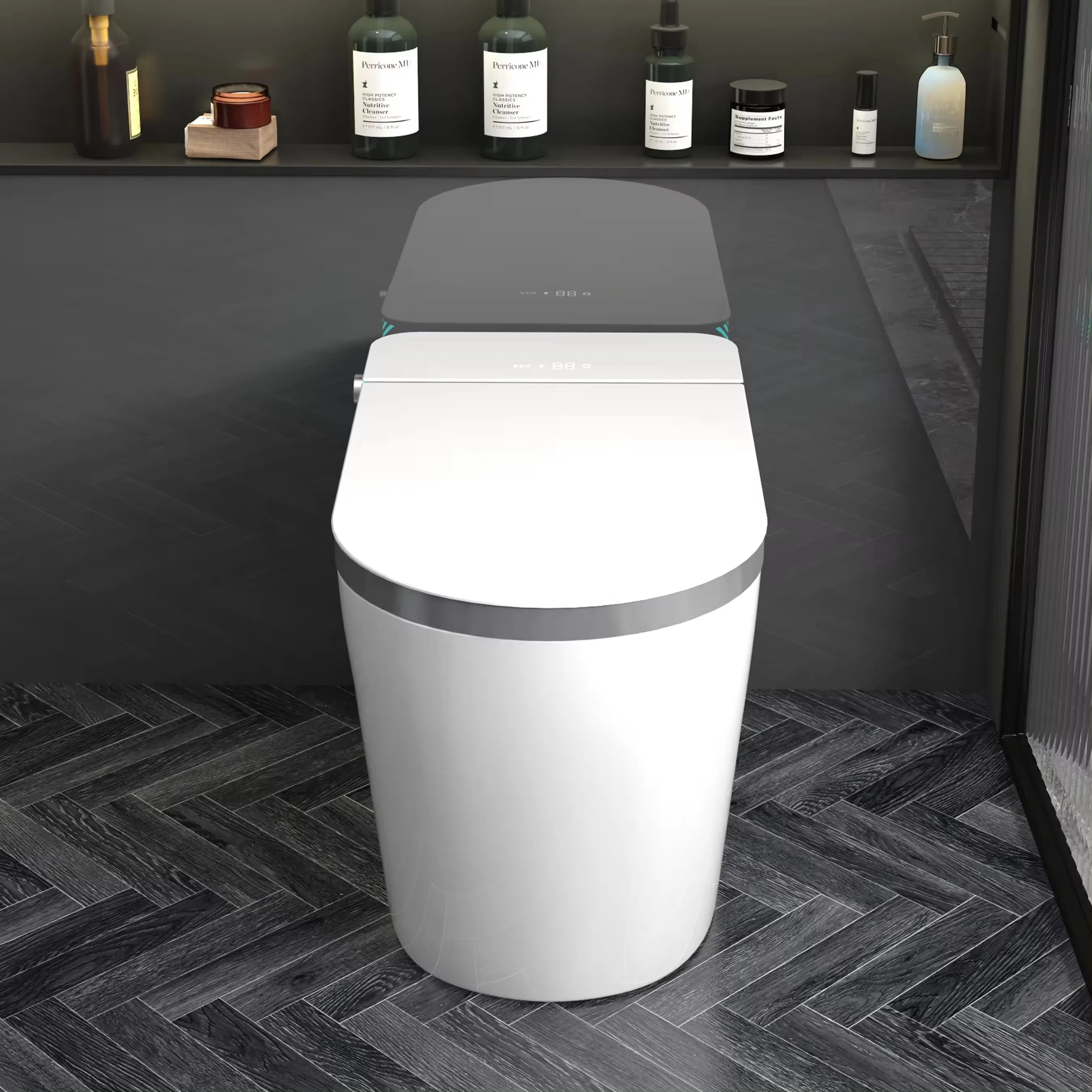 YYHC- Sanitary Ware Modern style Ceramic Floor Mounted One piece bidet smart toilet WC Bathroom Toilet 2