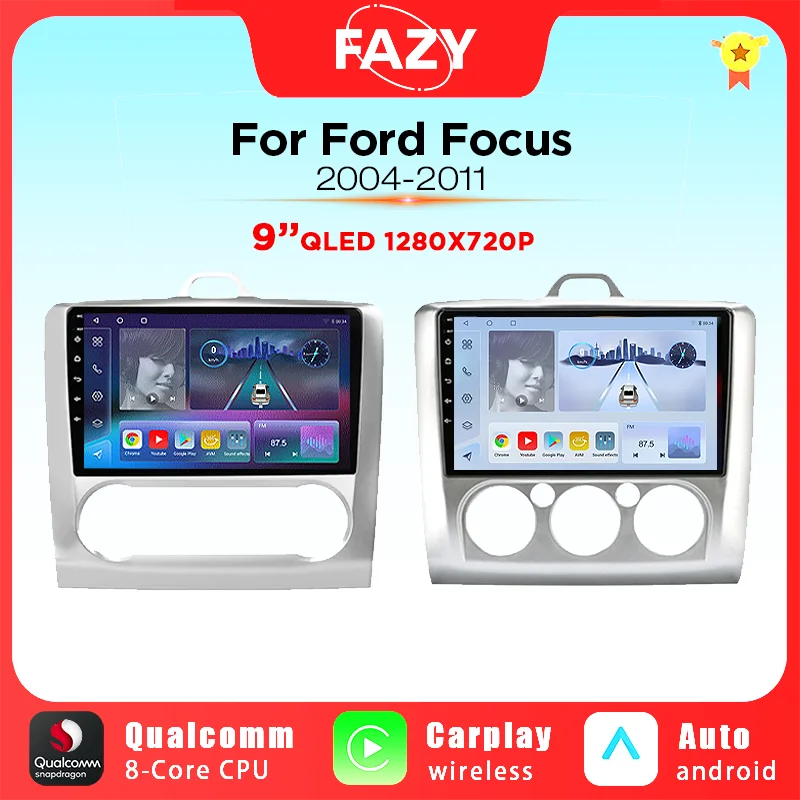 

9'' Android Auto Radio Multimedia Player For Ford Focus Mk2 Mk3 Exi 2004-2011 GPS Navigation Wireless Carplay Stereo 4G DSP 2Din