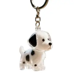 Charming Dog Hair Keychain Pendant - Cute Jewelry Souvenir & Gift Accessory (Black spotted dog)