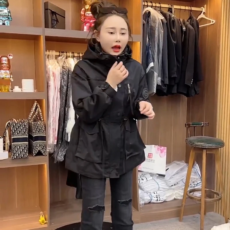 세련된 한국 스타일 여성 패딩 자켓 허리 장착 봄 새 모델 2024 쁘띠 코튼 두꺼운 탑 캐주얼