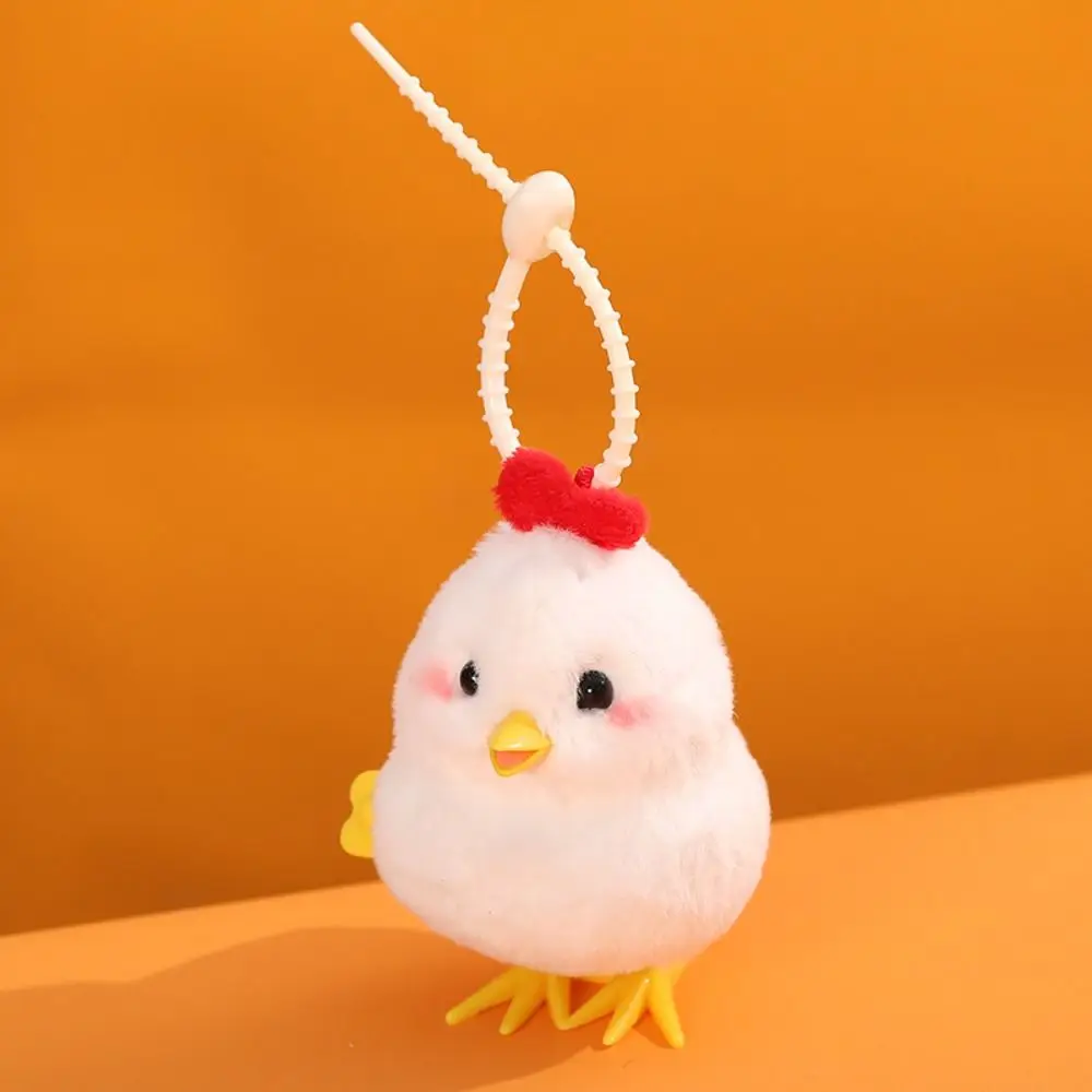 Lifelike Duck Wind Up Jumping Toy Plush Walking Clockwork Spring Chicken Toy Interative Cute Guide Baby Crawling Toy Gifts