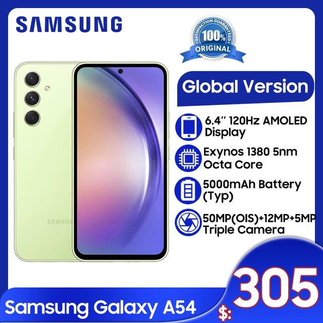 Samsung Galaxy A54 5G Smartphone 8GB 256GB Exynos 1380 6.4 Super AMOLED  FHD+ Screen Triple 50MP