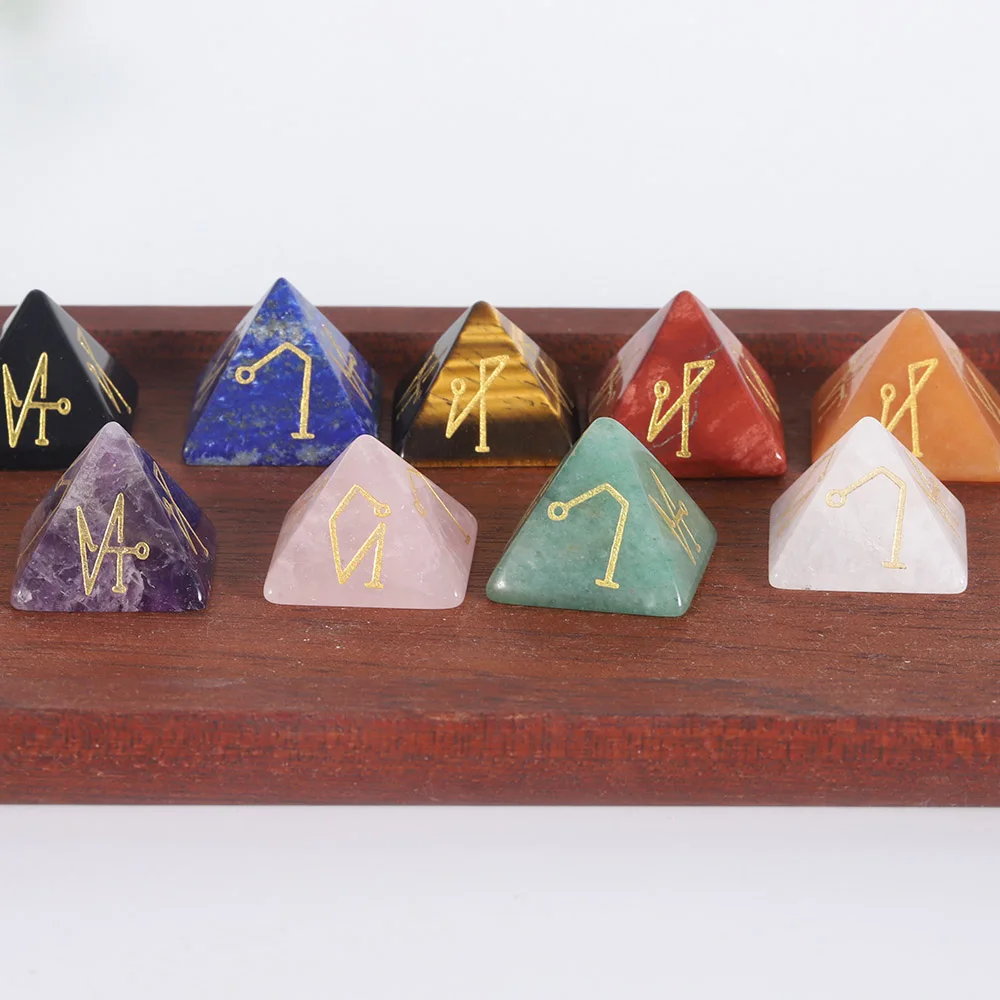 Genuine Amethyst Crystal Pyramid Energy Healing Stone Jewelry