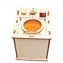 Children's STEM Educational Wooden 3D Puzzle: Science & Technology Washing Machine Toy (1Pcs)