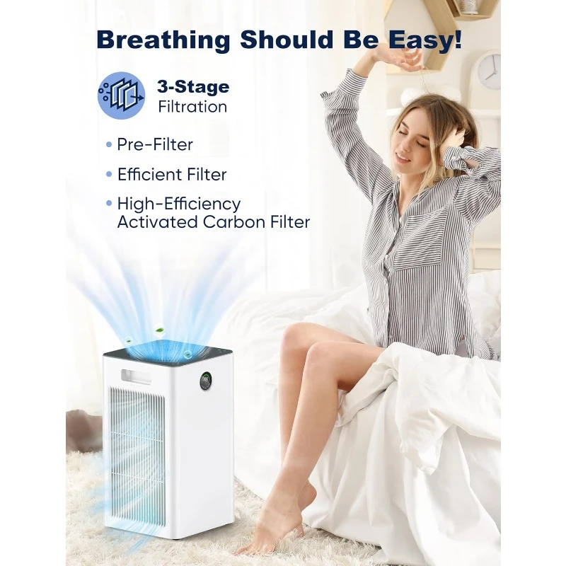 Hot selling items Air Purifier for Home, Large Room Up To 1500 Sq  Allergies and Pets, Sleeping Much Better Easy to store 2