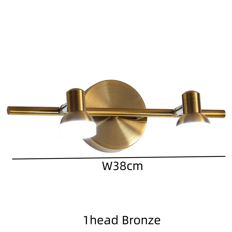 Mirror Headlight Bathroom Led Mirror Front Lights Wall Lamps Nordic Aluminum Bronze And black Toilet Bathroom Cabinet Lamp