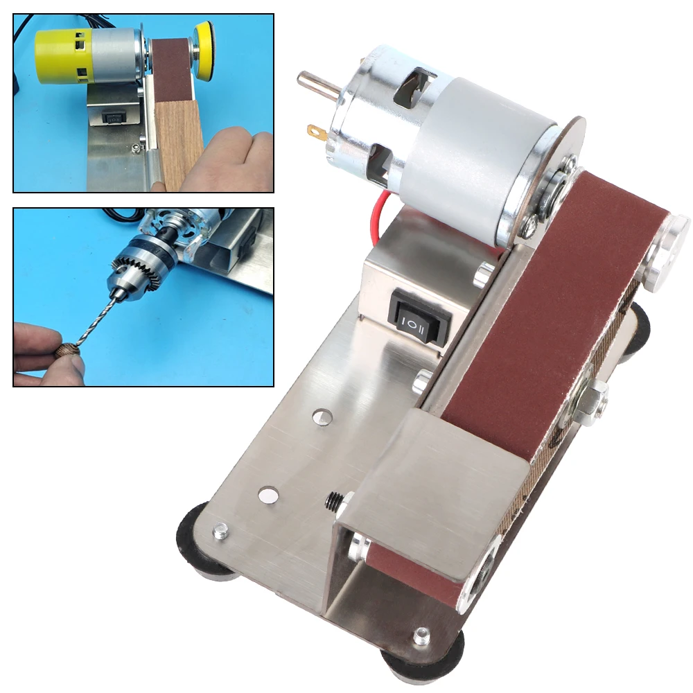 Grinding machine Electric Sanding Polishing Grinding Machine EU plug Belt Sander Electric Sharpener Mini 7 Variable Speed