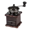 Retro Style With Ceramic Millston Spice Burr Mill Coffee Manual Coffee Bean Grinder Utensils Stainless Steel Handle Mini Wooden