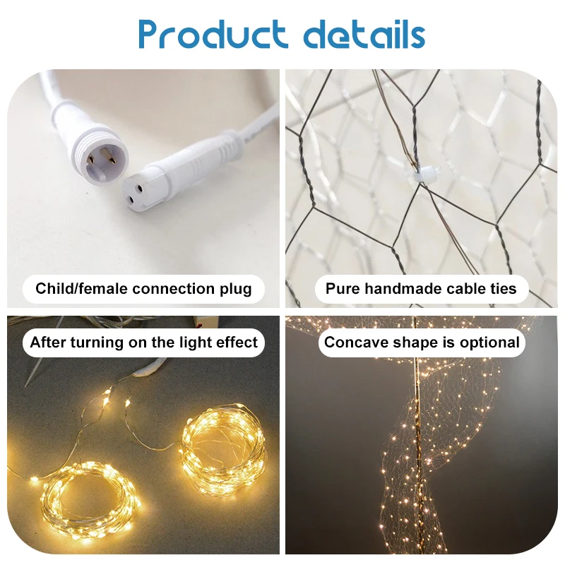 E2 Wedding Net LED String Lights 1x5/10m Roll Festival Party Hotel Ceiling Fairy Light Decorat DIY Meshes Starry Sky Rice Lamp