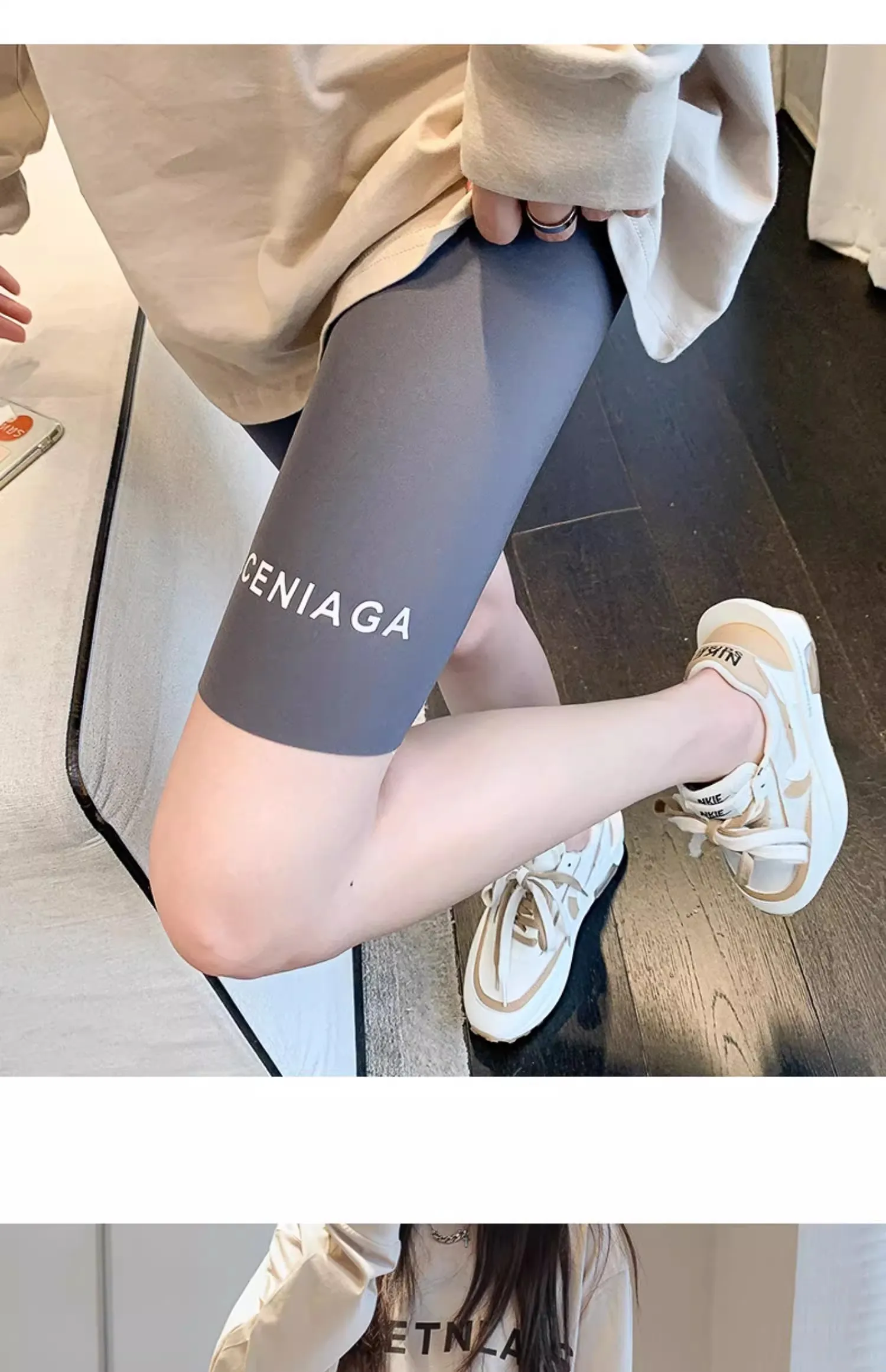 Maternity Pants Women's Outer Wear Summer Thin High Waist Thin Tight Barbie Leggings Fitness Yoga Cycling Pants -