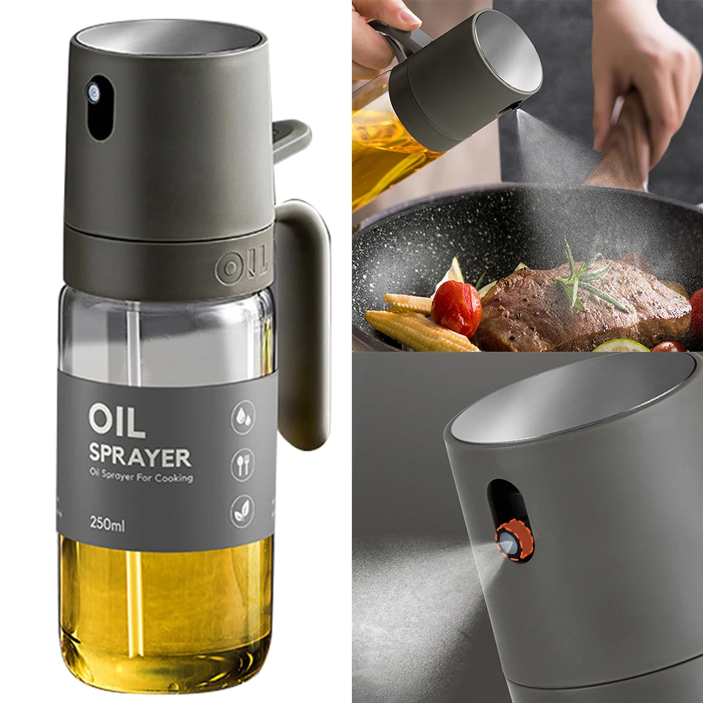 250ML Edible Oil Spritzer Versatile Refillable Spray Bottles Rust-Proof Olive Oil Mister for Air Fryer Grilling Baking