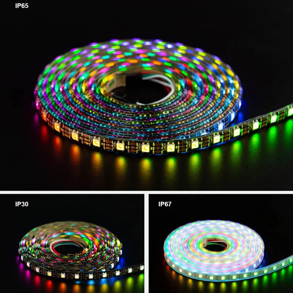 Description Picture 3 of itemSK6812 RGBW Led Strip Light 4 IN 1 Similar WS2812B 30 60 144 LEDs/m Individual Addressable RGBWW Led Lights IP30 65 67 DC5V