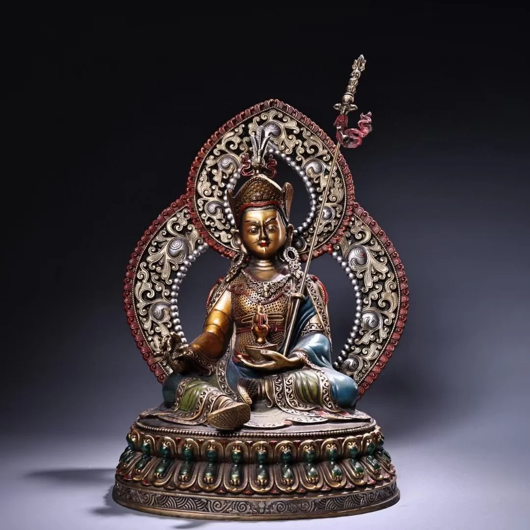 

Ручная роспись из чистой меди, лотос, арахис, Будда, 36 см