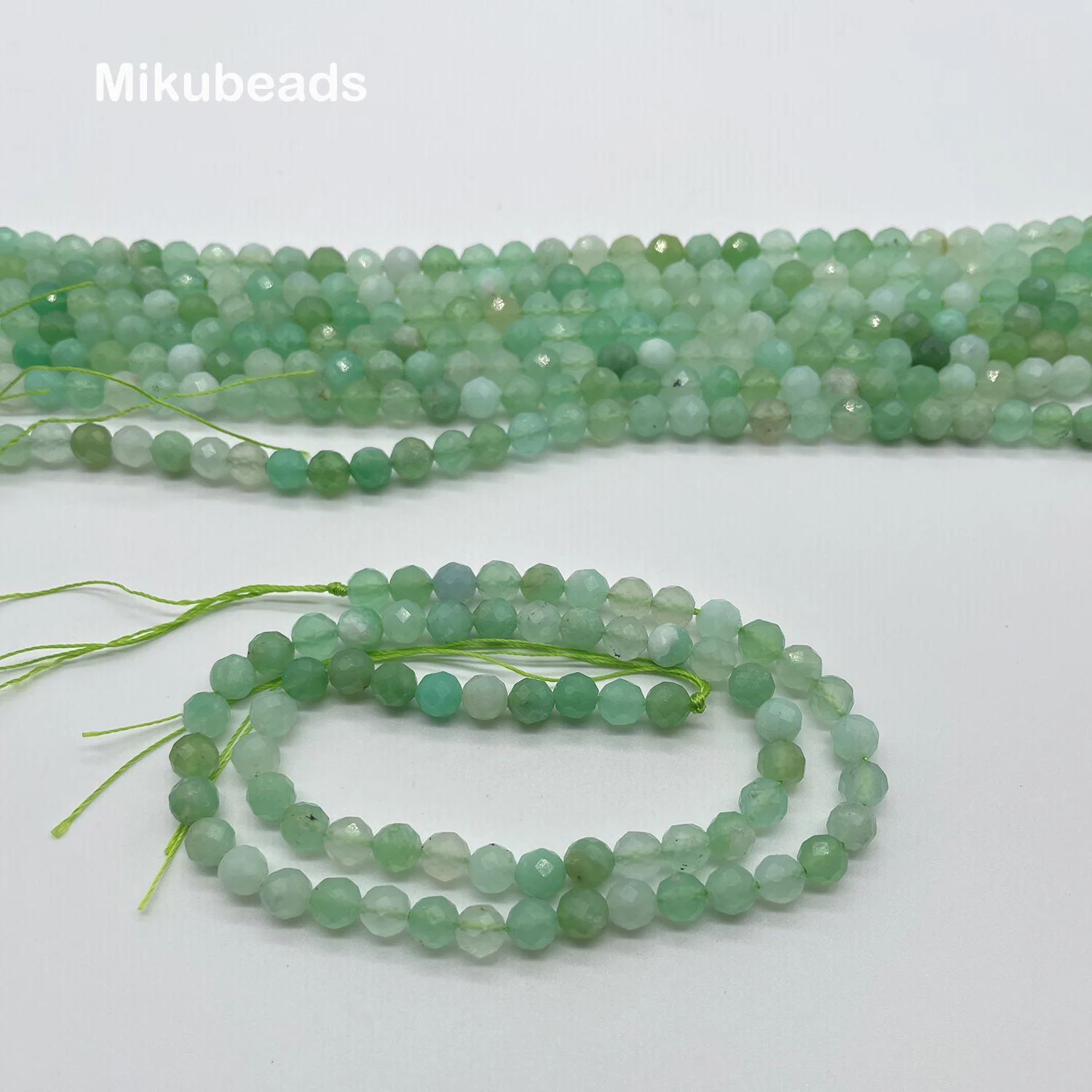 Wholesale Natural 5mm Rare A+ Chrysoprase Faceted Round Loose Beads For Jewelry Making DIY Bracelets Necklace Mikubeads 4