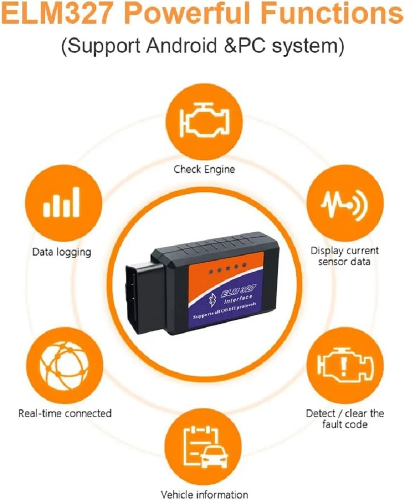 ELM327 OBD2 Bluetooth scanner code reader car fault detector car auto diagnostic repair tool 3