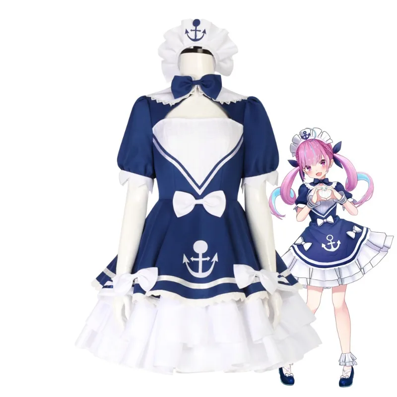 Hololive Minato Aqua VTuber Cosplay Costume for Women (Unofficial)