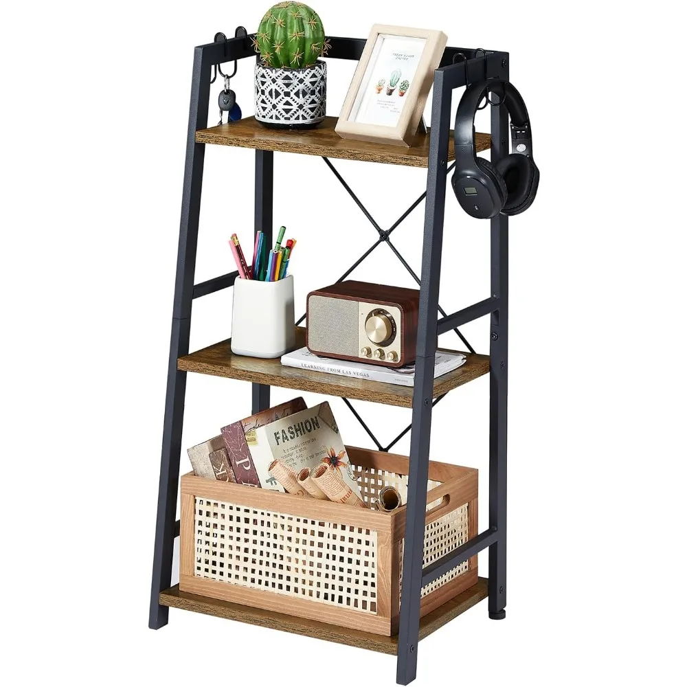 

EYOCAL 3-Tier Bathroom Ladder Shelf, Standing Tower Shelf Bookcase Freestanding Tower for Living Room Home and Office