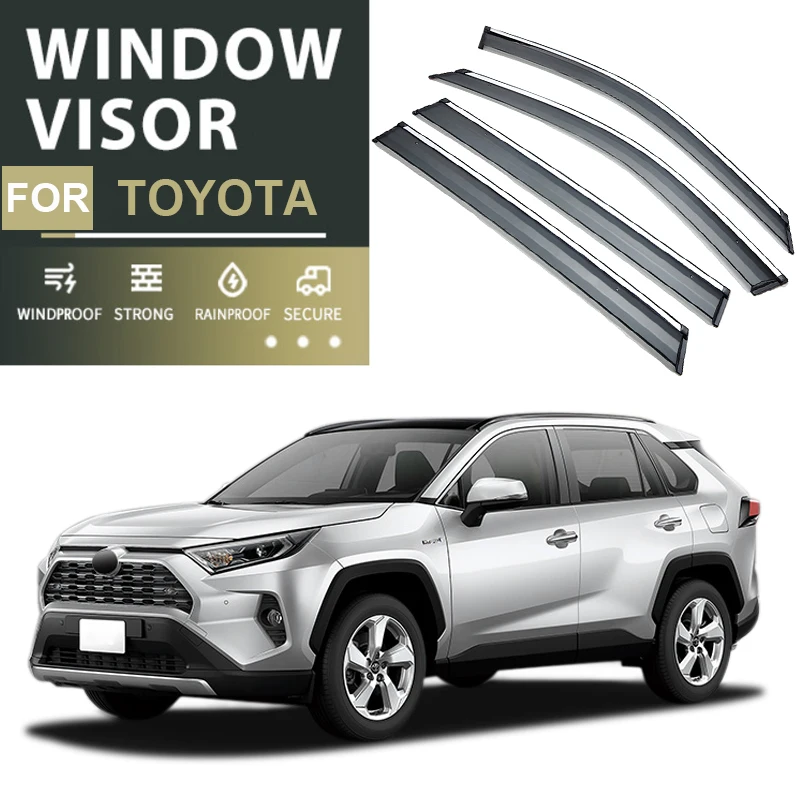 

4 шт., автомобильный козырек для Toyota CHR FORTUNER HARRIER HIGHLANDER LAND CRUISER PRODA RAV4 RAIZE 2003-2025, автомобильный водонепроницаемый