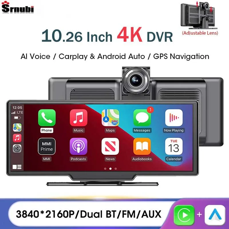 Universal-10-26-Inch-4K-Dashcam-Car-DVR-Video-Player-Wireless-Carplay ...