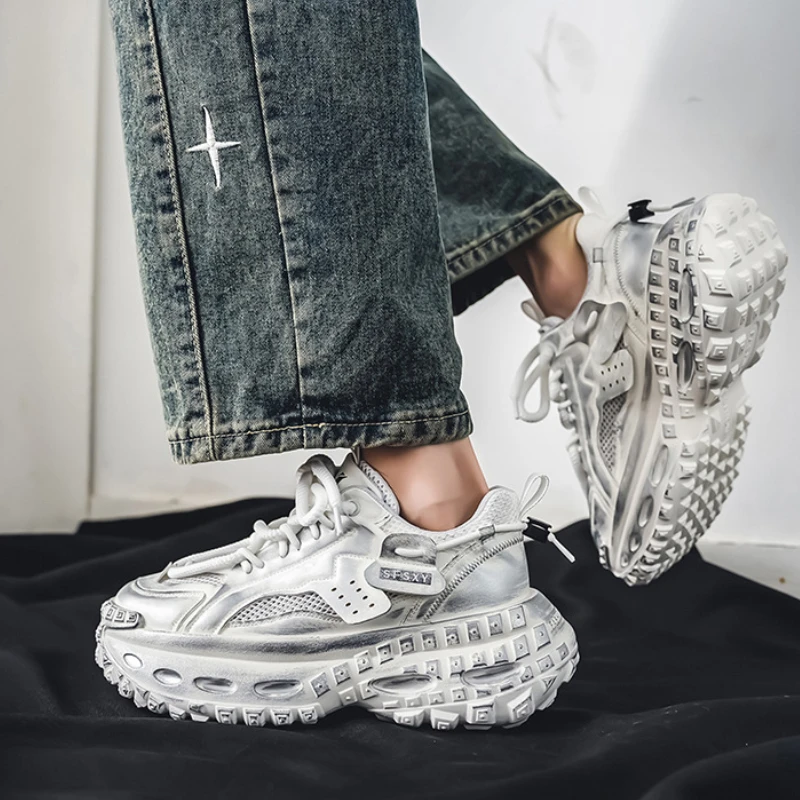 New Summer Outdoor Men's Casual Thick Bottom Sneaker Shoes For Men Sports Breathable Mans Popular Loafers Model Male_vogvips.com